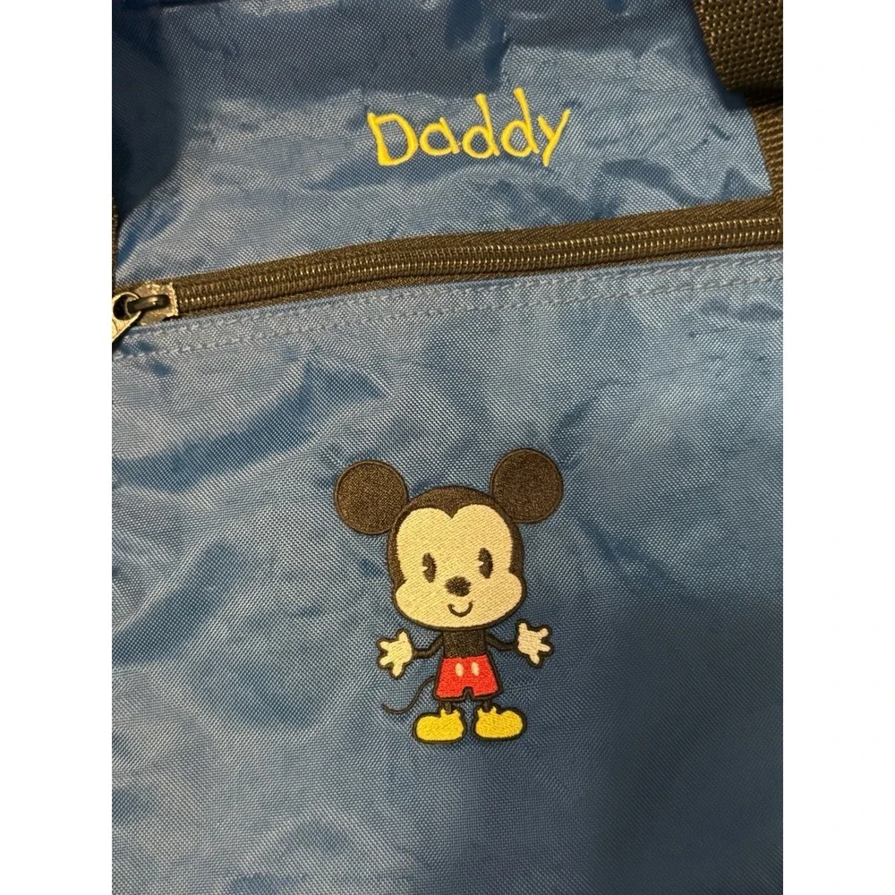 Disney Large Blue Mickey Mouse Travel Duffle Bag Embroidered Daddy